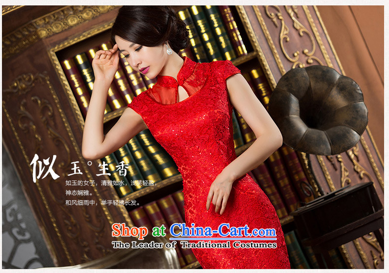 The southern red lace 歆 cheongsam dress cheongsam with improved autumn Ms. banquet crowsfoot Ms. skirt dress the new bride wedding services HY901 bows red S picture, prices, brand platters! The elections are supplied in the national character of distribution, so action, buy now enjoy more preferential! As soon as possible.