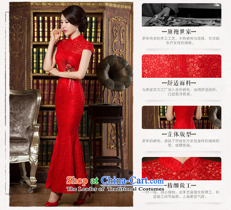 The ink-red 2015 improvements 歆 qipao fall inside the water-soluble Ms. lace crowsfoot skirt Chinese Dress bridal dresses bows chief qipao HY902 RED L picture, prices, brand platters! The elections are supplied in the national character of distribution, so action, buy now enjoy more preferential! As soon as possible.