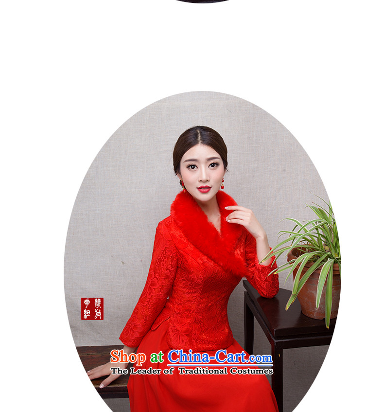 In accordance with the marriage of China love bows services 2015 winter new bride red stylish Chinese Qipao Length of nostalgia for the improvement package and Sau San warm winter Maomao collar short of packaged suite M picture, prices, brand platters! The elections are supplied in the national character of distribution, so action, buy now enjoy more preferential! As soon as possible.