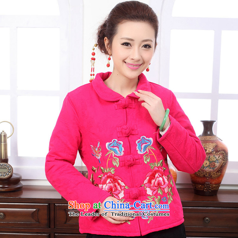 Ice rain dress for winter 2015 New Stylish retro embroidery xl Tang Gown of ethnic Cotton, linen/cotton jacket girl in serving XXXL, red t-shirt and charm and charm of Bali , , , (shopping on the Internet