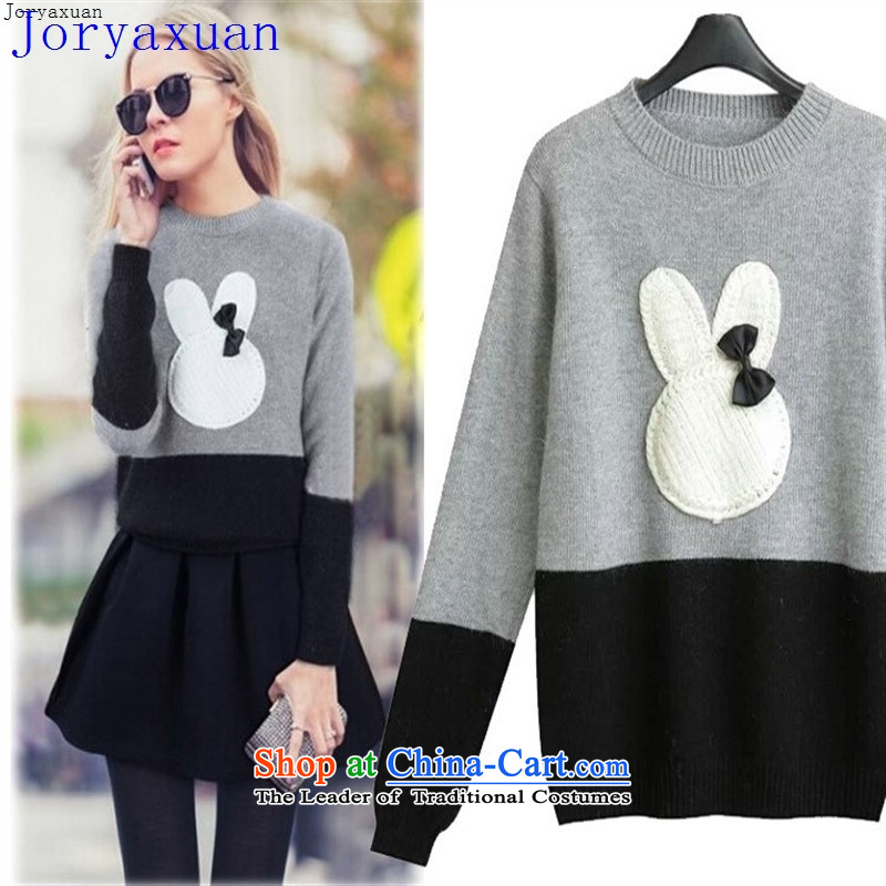 Joryaxuan2015 autumn and winter the new Europe and the large number of ladies thick MM sweater kit to intensify the rabbit woolen sweater knit does not change color red petticoat XXL sweater +2XL 3XL or skirts, Love Yan (axbaby Bebe) , , , shopping on the