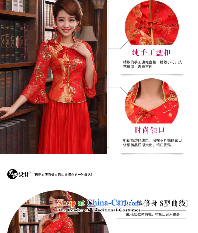 The privilege of serving-leung bows qipao autumn and winter clothing long large chinese red color bride replacing Wedding dress-in sleeve length dress + model with 26 Head Ornaments 2XL Photo, prices, brand platters! The elections are supplied in the national character of distribution, so action, buy now enjoy more preferential! As soon as possible.