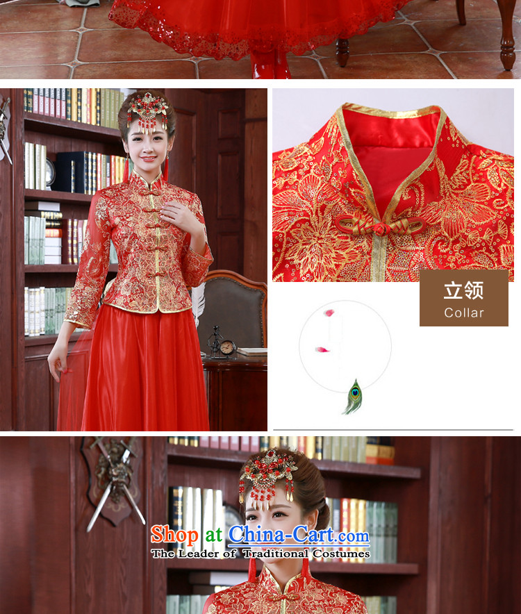 The privilege of serving-leung bows to the autumn and winter 2015 New Red Chinese wedding dress long-sleeved qipao bride long QIPAO) L picture, prices, brand platters! The elections are supplied in the national character of distribution, so action, buy now enjoy more preferential! As soon as possible.