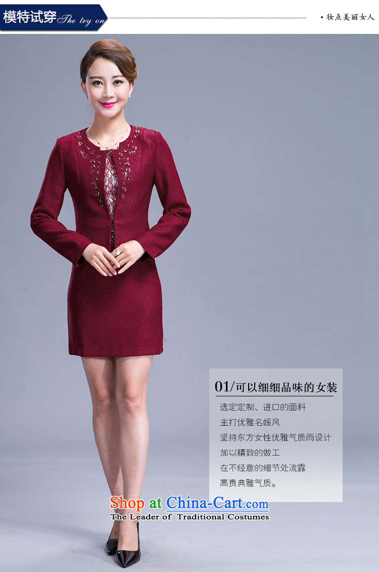 Ms Rebecca Pun and fashion boutiques in older women's 2015 new spring and autumn replacing dresses two kits middle-aged moms replacing temperament kit skirt wine red M picture, prices, brand platters! The elections are supplied in the national character of distribution, so action, buy now enjoy more preferential! As soon as possible.