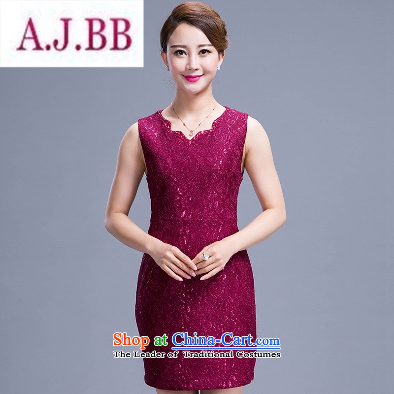 Ms Rebecca Pun stylish shops fall 2015 installed new temperament Sau San wedding dresses mother in the atmosphere of older women's larger 2XL,A.J.BB,,, Purple Shopping on the Internet