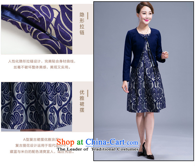 Ya-ting 2015 Autumn replacing mother shop wedding dresses with autumn large number two kits gross dresses? female Tibetan blue XL Photo, prices, brand platters! The elections are supplied in the national character of distribution, so action, buy now enjoy more preferential! As soon as possible.