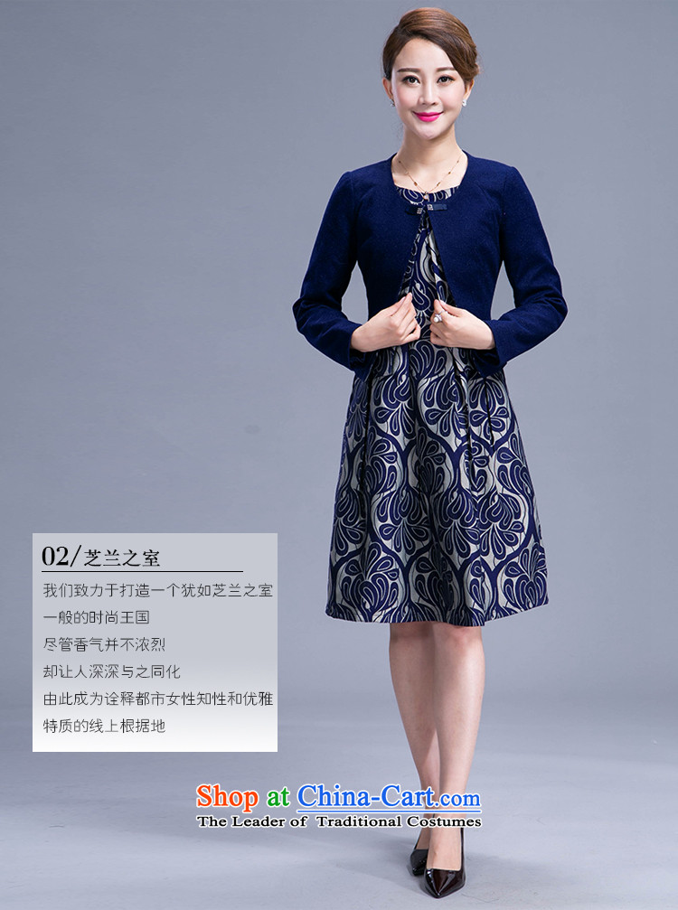 Ya-ting 2015 Autumn replacing mother shop wedding dresses with autumn large number two kits gross dresses? female Tibetan blue XL Photo, prices, brand platters! The elections are supplied in the national character of distribution, so action, buy now enjoy more preferential! As soon as possible.