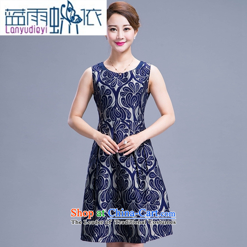 Ya-ting 2015 Autumn replacing mother shop wedding dresses with autumn large number two kits gross dresses? female Tibetan blue XL, blue rain butterfly according to , , , shopping on the Internet
