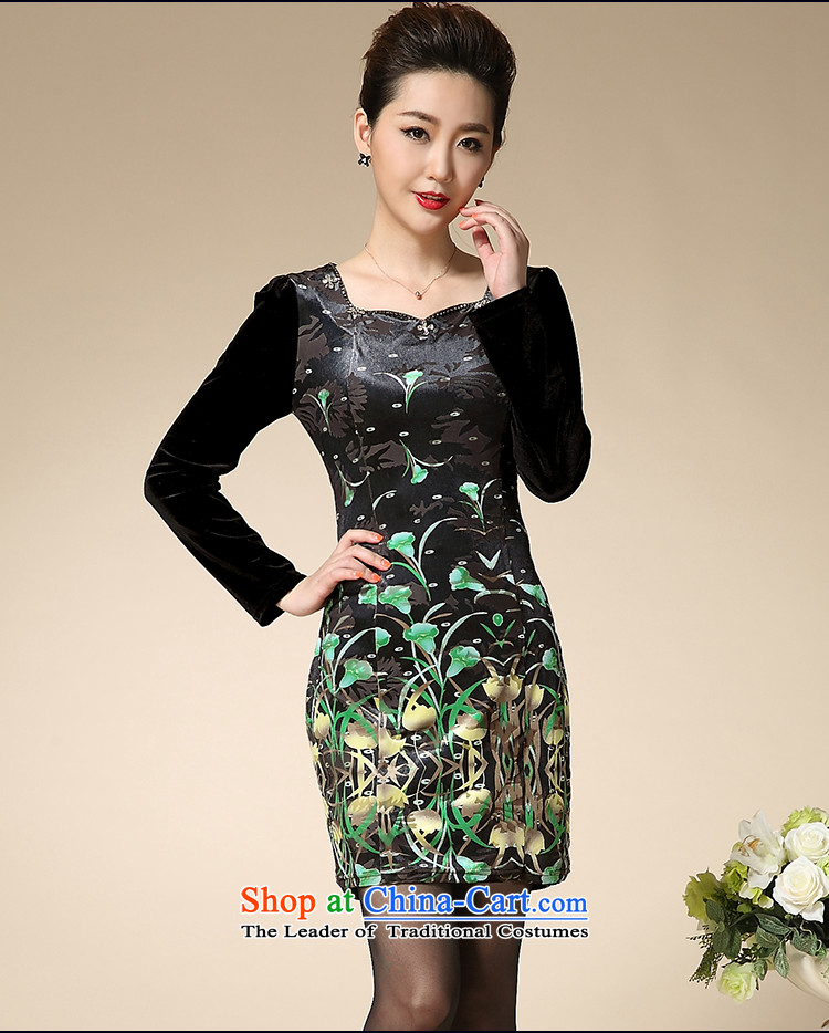 Ms Rebecca Pun stylish shops in the autumn of 2015, the Women's Long Sleeve, forming the basis for winter skirt middle-aged Kim scouring pads for larger mother boxed autumn replacing green XXXL picture, prices, brand platters! The elections are supplied in the national character of distribution, so action, buy now enjoy more preferential! As soon as possible.