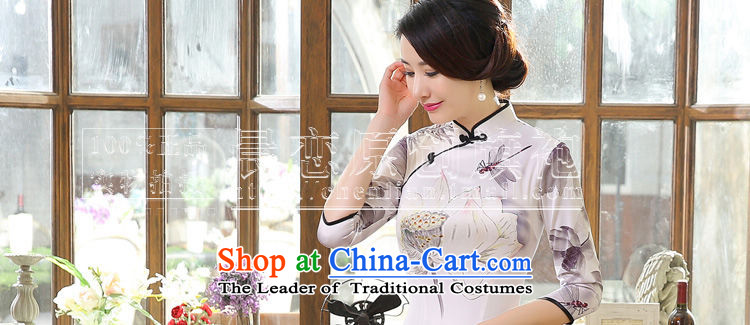 Land 2015 autumn morning cheongsam with retro short, long-sleeved improved stylish herbs extract silk CHINESE CHEONGSAM autumn Light Gray L pictures I should be grateful if you would arrange, prices, brand platters! The elections are supplied in the national character of distribution, so action, buy now enjoy more preferential! As soon as possible.