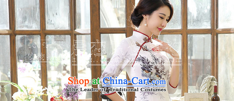 Morning new qipao land long-sleeved short of 2015 retro improved stylish herbs extract silk CHINESE CHEONGSAM Water Light Gray Ink M picture, prices, brand platters! The elections are supplied in the national character of distribution, so action, buy now enjoy more preferential! As soon as possible.