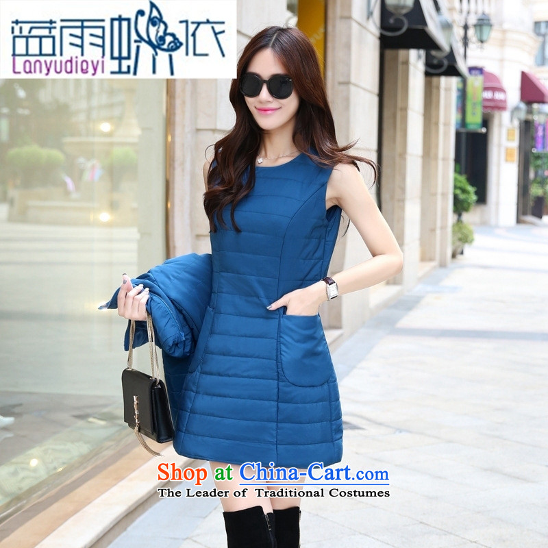 Ya-ting shop 2015 winter clothing Korean Female dress with two kits BHCNL8655 XXL, gray blue rain butterfly according to , , , shopping on the Internet