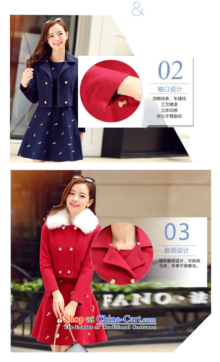 Ya-ting shop 2015 winter clothing Korean women's gross? dress with stylish two kits BYJLY8538 gross blue and green collar XXL picture, prices, brand platters! The elections are supplied in the national character of distribution, so action, buy now enjoy more preferential! As soon as possible.