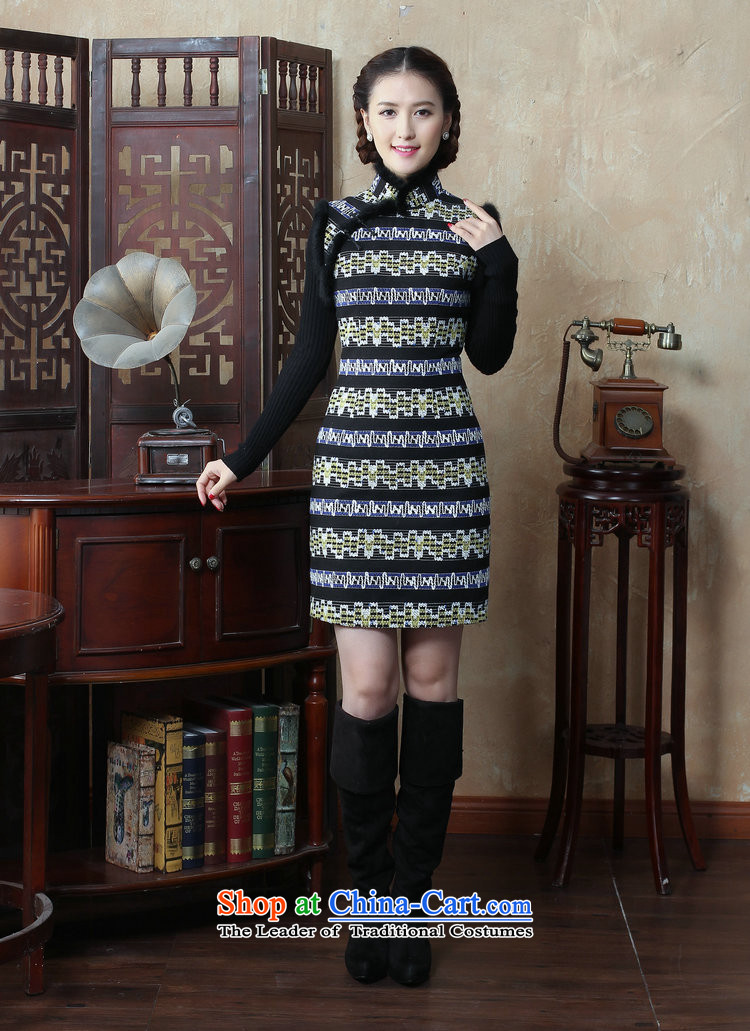 Dan smoke autumn and winter new women's gross for a qipao gown streaks dresses? The cotton wool improved qipao Figure Color Sau San M picture, prices, brand platters! The elections are supplied in the national character of distribution, so action, buy now enjoy more preferential! As soon as possible.