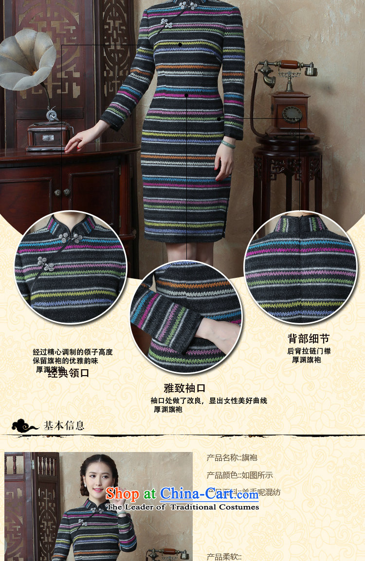 Figure 2015 autumn and winter flower female Chinese Disc detained streaks wool? long-sleeved qipao cheongsam dress improved Sau San retro 3XL color image as shown in figure, prices, brand platters! The elections are supplied in the national character of distribution, so action, buy now enjoy more preferential! As soon as possible.