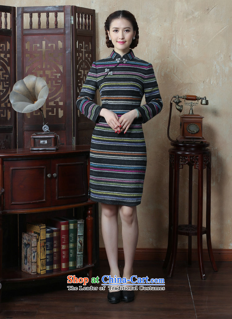 Figure 2015 autumn and winter flower female Chinese Disc detained streaks wool? long-sleeved qipao cheongsam dress improved Sau San retro 3XL color image as shown in figure, prices, brand platters! The elections are supplied in the national character of distribution, so action, buy now enjoy more preferential! As soon as possible.