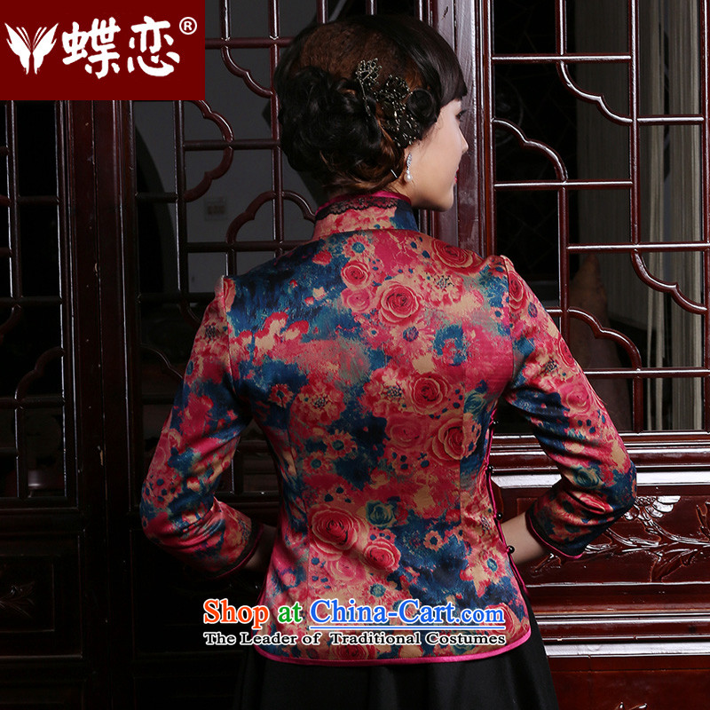 The Butterfly Lovers 2015 autumn and winter of ethnic, Tang blouses improved silk and cotton yarn folder cloud of incense qipao shirt suit , L, Butterfly Lovers , , , shopping on the Internet