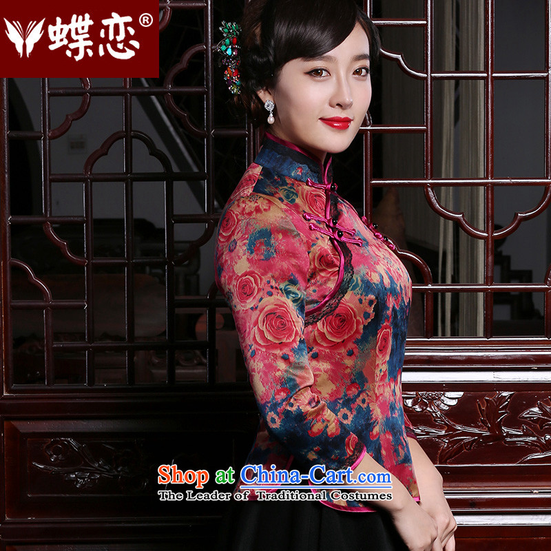 The Butterfly Lovers 2015 autumn and winter of ethnic, Tang blouses improved silk and cotton yarn folder cloud of incense qipao shirt suit , L, Butterfly Lovers , , , shopping on the Internet