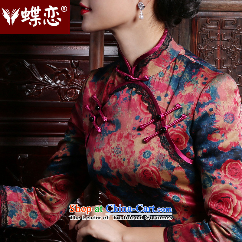 The Butterfly Lovers 2015 autumn and winter of ethnic, Tang blouses improved silk and cotton yarn folder cloud of incense qipao shirt suit XXL, Butterfly Lovers , , , shopping on the Internet