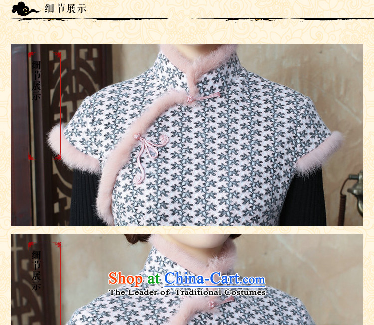 Figure 2015 autumn and winter flower women's gross for improved wool? qipao Sau San Chinese collar cotton short skirt qipao folder as shown in the color pictures, prices, 2XL brand platters! The elections are supplied in the national character of distribution, so action, buy now enjoy more preferential! As soon as possible.