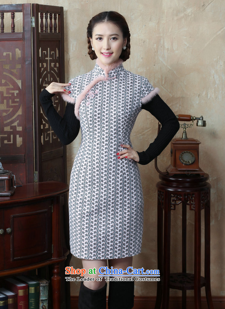 Figure 2015 autumn and winter flower women's gross for improved wool? qipao Sau San Chinese collar cotton short skirt qipao folder as shown in the color pictures, prices, 2XL brand platters! The elections are supplied in the national character of distribution, so action, buy now enjoy more preferential! As soon as possible.