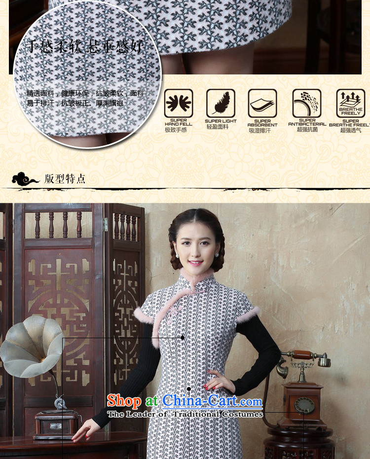 Dan 2015 autumn and winter smoke women's gross for improved wool? qipao Sau San Chinese collar cotton short skirt qipao folder as shown in the color pictures, prices, 2XL brand platters! The elections are supplied in the national character of distribution, so action, buy now enjoy more preferential! As soon as possible.