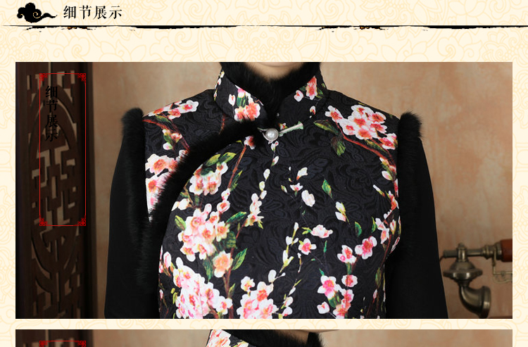 Figure 2015 autumn and winter flower women's gross stamp folder for Chinese qipao COTTON SHORT qipao retro Sau San dresses Figure 2XL color pictures, prices, brand platters! The elections are supplied in the national character of distribution, so action, buy now enjoy more preferential! As soon as possible.