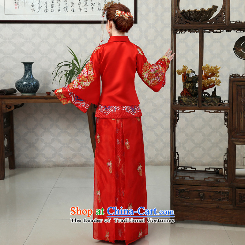 Sau Yi Ho Wo Service bridal dresses Chinese wedding dress 2015 new winter red bows wedding dress qipao Soo kimono red retro L code waist 2.1 foot, Yi (LANYI) , , , shopping on the Internet
