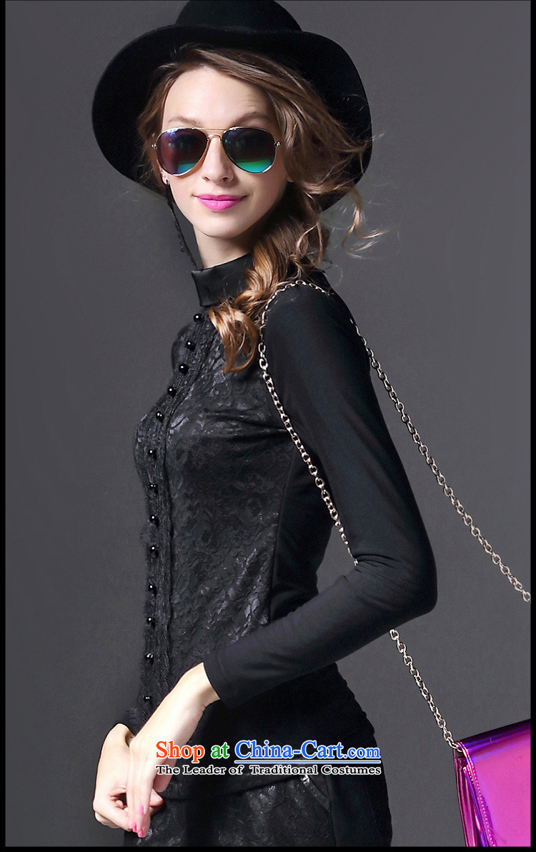 The Black Butterfly European winter 2015 site new women's women's retro qipao plus lace forming the thick wool sweater long-sleeved black XL Photo, prices, brand platters! The elections are supplied in the national character of distribution, so action, buy now enjoy more preferential! As soon as possible.