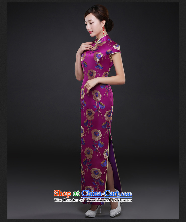 Hillo XILUOSHA)2015 Lisa (autumn and winter new cheongsam dress improved Stylish retro look of the forklift truck load of bride services show bows show purple L pictures, prices, brand platters! The elections are supplied in the national character of distribution, so action, buy now enjoy more preferential! As soon as possible.