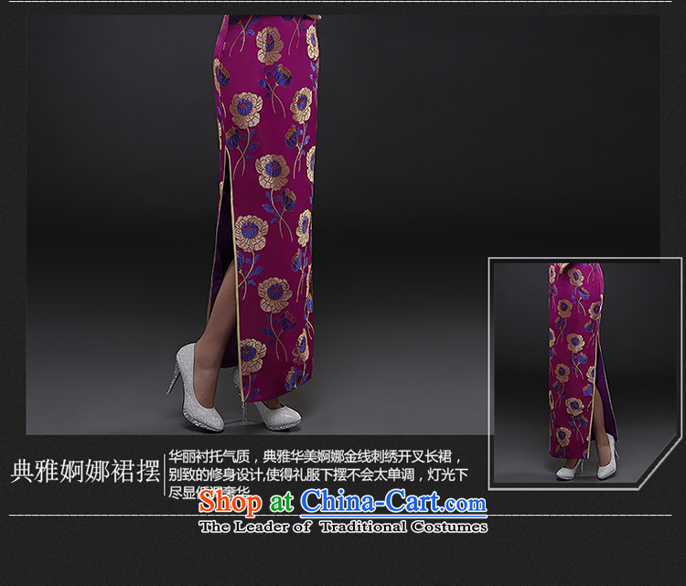 Hillo XILUOSHA)2015 Lisa (autumn and winter new cheongsam dress improved Stylish retro look of the forklift truck load of bride services show bows show purple L pictures, prices, brand platters! The elections are supplied in the national character of distribution, so action, buy now enjoy more preferential! As soon as possible.