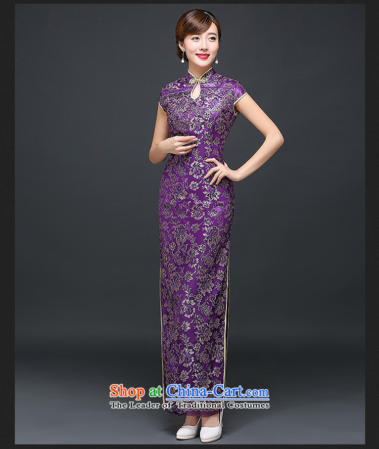 Hillo XILUOSHA)2015 Lisa (new retro cheongsam long qipao autumn ritual of Sau San Chinese cheongsam dress brides mother bows to purple L picture, prices, brand platters! The elections are supplied in the national character of distribution, so action, buy now enjoy more preferential! As soon as possible.