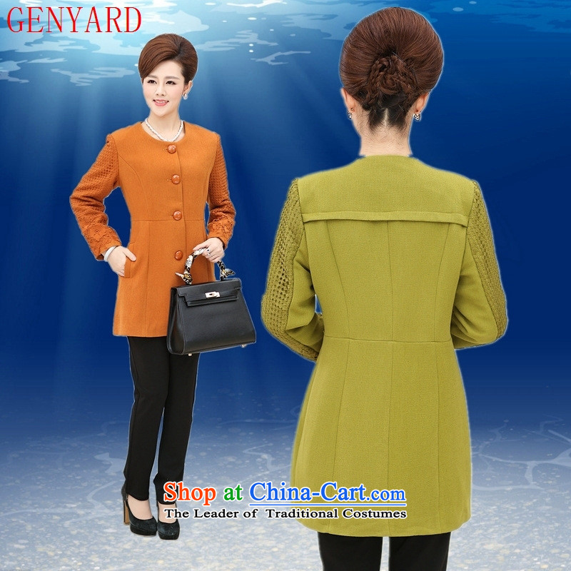 In the number of older women's GENYARD autumn boxed long-sleeved mother in long wool a wool coat Europe a wool coat No. 1 Color 5XL,GENYARD,,, shopping on the Internet