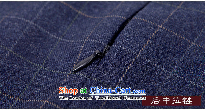 The Butterfly Lovers 2015 autumn and winter new retro long long-sleeved stylish improved day-to-Grid qipao navy blue checkered - 10 days pre-sale prices, pictures, M brand platters! The elections are supplied in the national character of distribution, so action, buy now enjoy more preferential! As soon as possible.