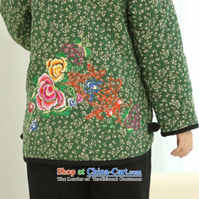 Talks of autumn and winter 2015 Mrs mother older women in national wind load Embroidery Stamp Grandma Tang Dynasty Large comfortable cotton clothing cotton single kit optional green package XXXL, talks-sook (liangshu) , , , shopping on the Internet
