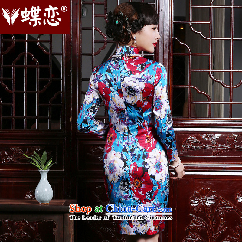 Butterfly Lovers 2015 Autumn new stylish short, improvement of cheongsam dress stitching long-sleeved retro Silk Cheongsam suit - pre-sale 5 days , Butterfly Lovers , , , shopping on the Internet