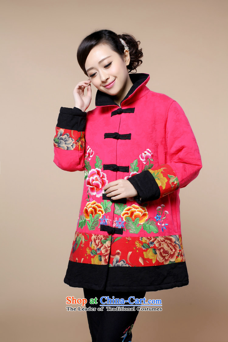 Talks of autumn and winter 2015 Mrs new stylish large installed in the mother of older women's national wind load Embroidery Stamp Grandma Tang dynasty warm coat in the color red. XXXL picture, prices, brand platters! The elections are supplied in the national character of distribution, so action, buy now enjoy more preferential! As soon as possible.