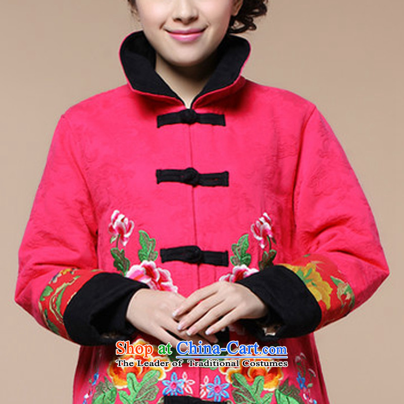 Talks of autumn and winter 2015 Mrs new stylish large installed in the mother of older women's national wind load Embroidery Stamp Grandma Tang dynasty warm coat in the color red. Mrs (liangshu XXXL, talks) , , , shopping on the Internet