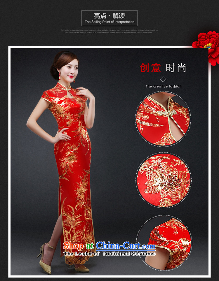 Hillo XILUOSHA) Lisa (bows services qipao autumn will long embroidery Chinese cheongsam dress bridal dresses MOM Pack 2015 New Red XL Photo, prices, brand platters! The elections are supplied in the national character of distribution, so action, buy now enjoy more preferential! As soon as possible.
