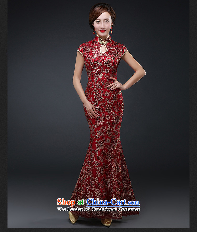Hillo XILUOSHA) Lisa (sepia qipao long qipao autumn ritual of Sau San Chinese cheongsam dress brides mother bows services 2015 new wine red M picture, prices, brand platters! The elections are supplied in the national character of distribution, so action, buy now enjoy more preferential! As soon as possible.