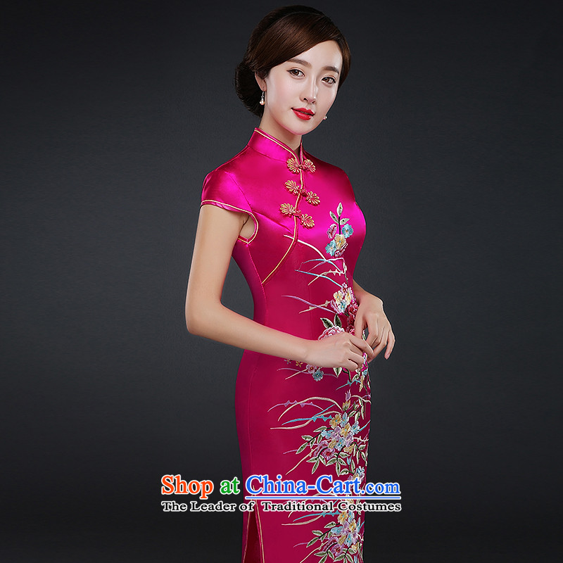 Hillo XILUOSHA) Lisa (sepia qipao long qipao autumn ritual of Sau San Chinese cheongsam dress brides mother bows services 2015 new better RED M HILLO Lisa (XILUOSHA) , , , shopping on the Internet
