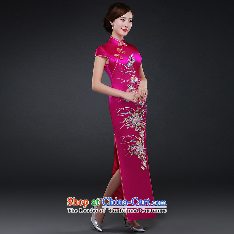 Hillo XILUOSHA) Lisa (sepia qipao long qipao autumn ritual of Sau San Chinese cheongsam dress brides mother bows services 2015 new better RED M HILLO Lisa (XILUOSHA) , , , shopping on the Internet