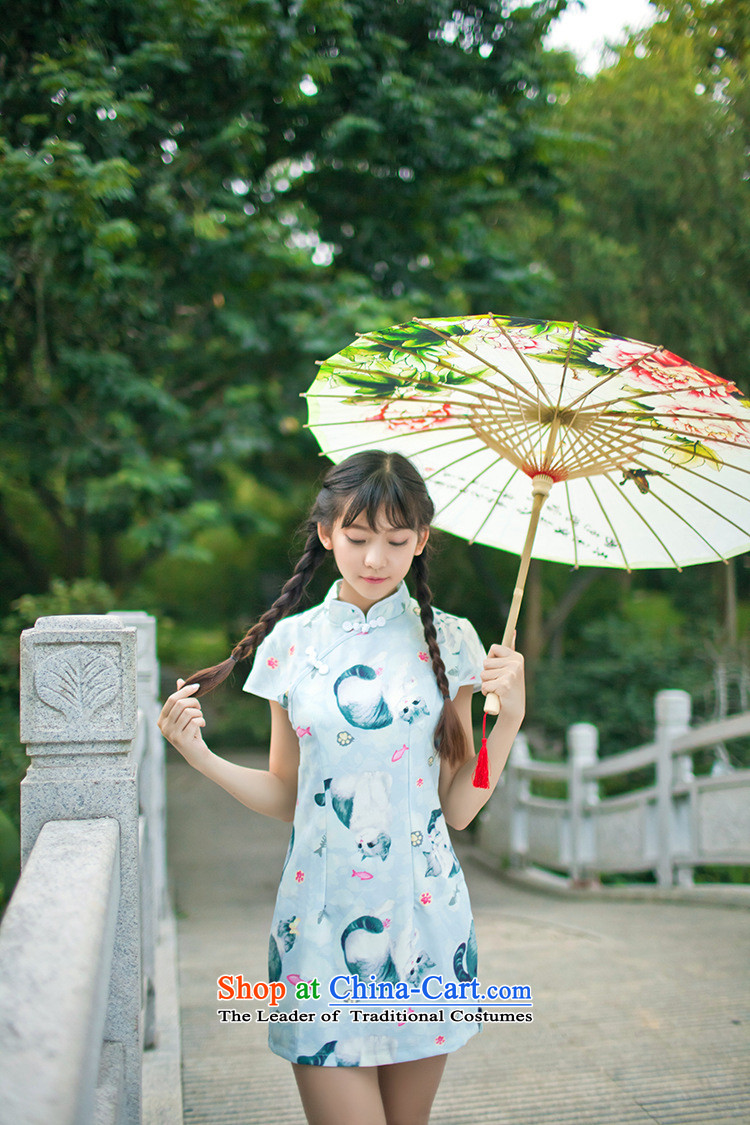 Energy Tifi Li qipao female adolescents kitten alike stamp qipao short skirt) Video Thin provision for doubtful debts of Sau San Li soft-mei card prey on the system , sweet short skirts picture color S picture, prices, brand platters! The elections are supplied in the national character of distribution, so action, buy now enjoy more preferential! As soon as possible.