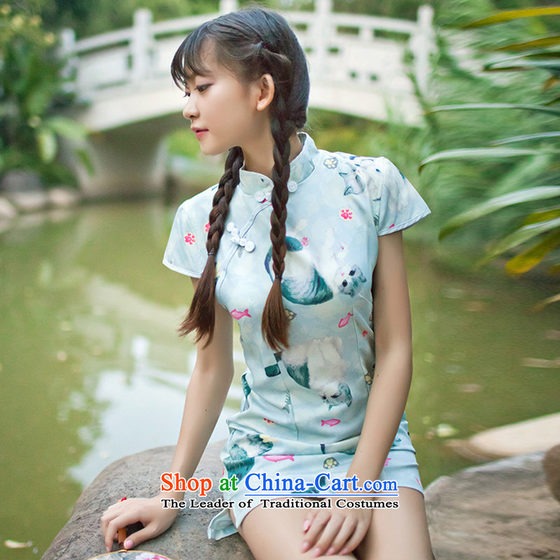 Energy Tifi Li qipao female adolescents kitten alike stamp qipao short skirt) Video Thin provision for doubtful debts of Sau San Li soft-mei card prey on the system , sweet short skirts picture color S energy tifi (mod) has been pressed, fil shopping on t
