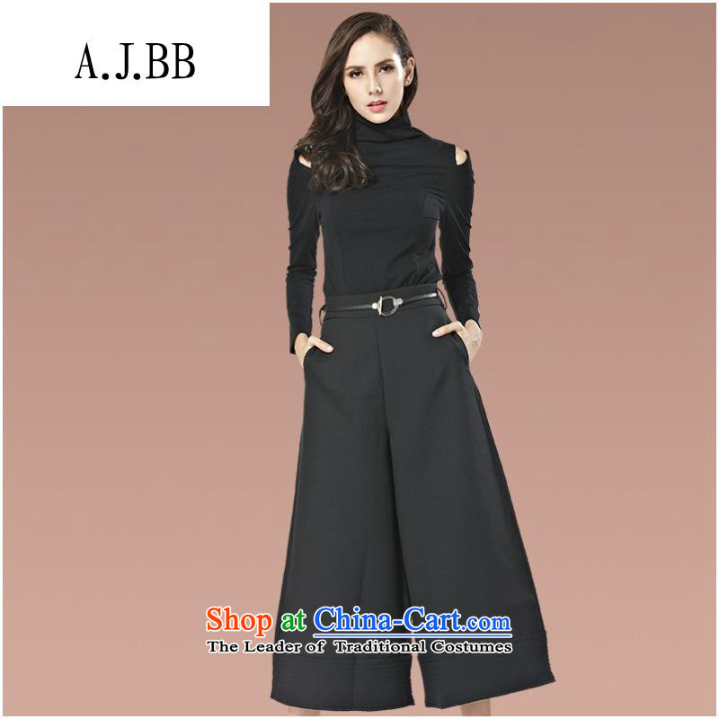 Secretary for autumn and winter clothing *2015 involved long-sleeved T-shirt, forming a solid color shirt Sau San high collar Sau San wild T-shirt bare shoulders sleek and sexy women are Code Red ,A.J.BB,,, shopping on the Internet
