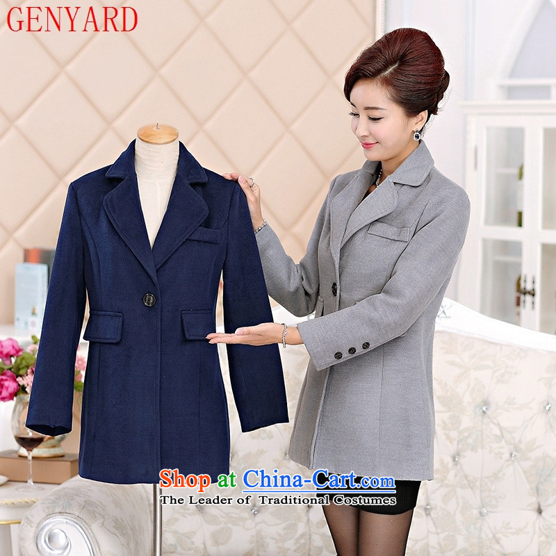 In the number of older women's GENYARD new a wool coat stylish mother boxed windbreaker Sau San 35-45 jacket new navy 3XL,GENYARD,,, shopping on the Internet