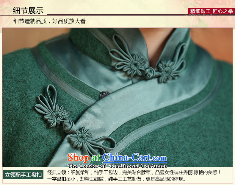 China Ethnic classic retro improved long long-sleeved republic of korea cheongsam dress Fall/Winter Collections temperament Ms. daily qipao Army Green - 15 days pre-sale prices, pictures, M brand platters! The elections are supplied in the national character of distribution, so action, buy now enjoy more preferential! As soon as possible.