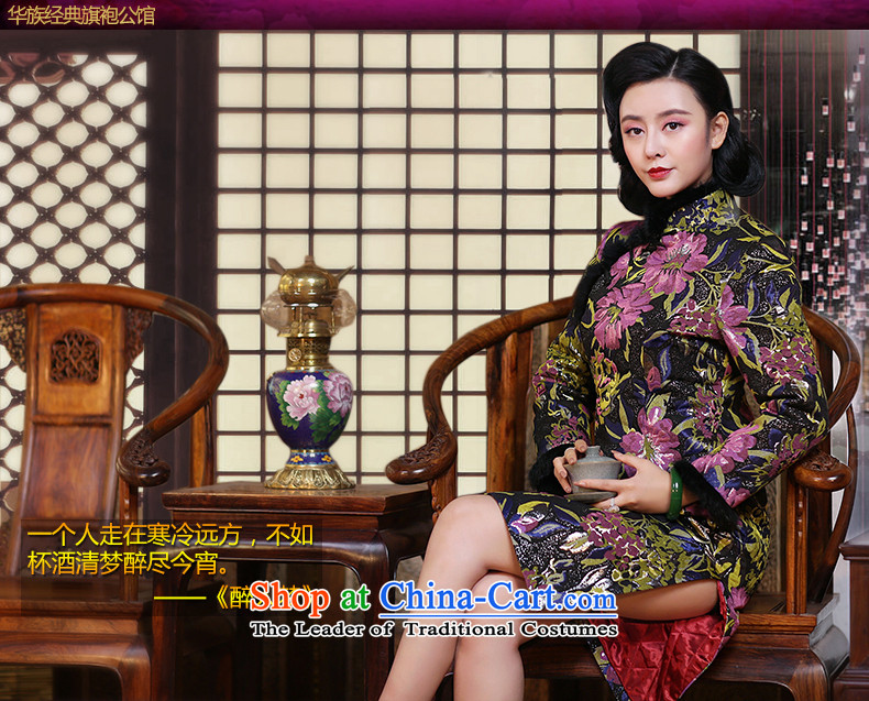 China Ethnic classic folder cotton qipao skirt new autumn 2015 daily Chinese antique dresses long-sleeved elegant winter clothing suit S picture, prices, brand platters! The elections are supplied in the national character of distribution, so action, buy now enjoy more preferential! As soon as possible.