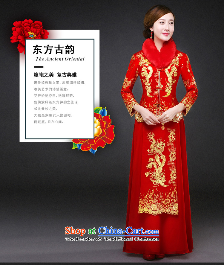 Hillo XILUOSHA) Lisa (bows services qipao long marriage of Chinese qipao gown longfeng use the bride-soo Wo Service 2015 new autumn and winter red XL Photo, prices, brand platters! The elections are supplied in the national character of distribution, so action, buy now enjoy more preferential! As soon as possible.