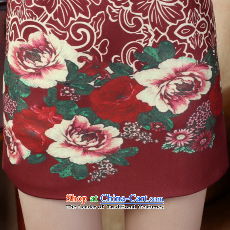 In accordance with the fuser retro OF ETHNIC CHINESE WOMEN'S improved stamp short of Sau San Tong replacing old winter qipao /Y0019# 2XL, figure in accordance with the fuser has been pressed shopping on the Internet